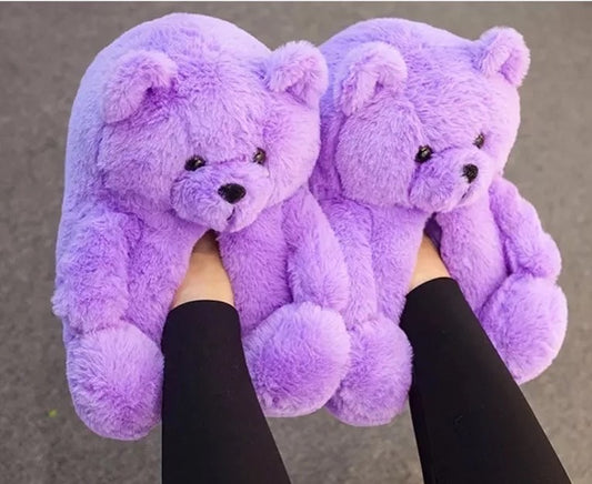 Zapatilla de oso de peluche