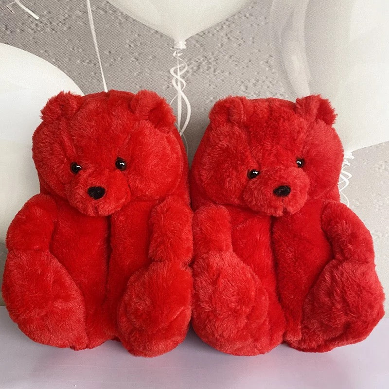 Zapatilla de oso de peluche