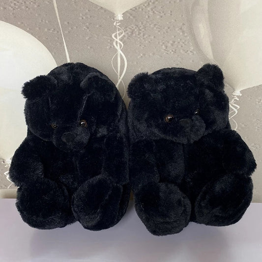 Zapatilla de oso de peluche